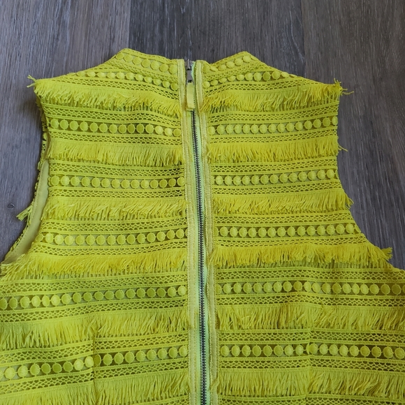 J.CREW NEON YELLOW FRINGE DRESS - Picture 7 of 10
